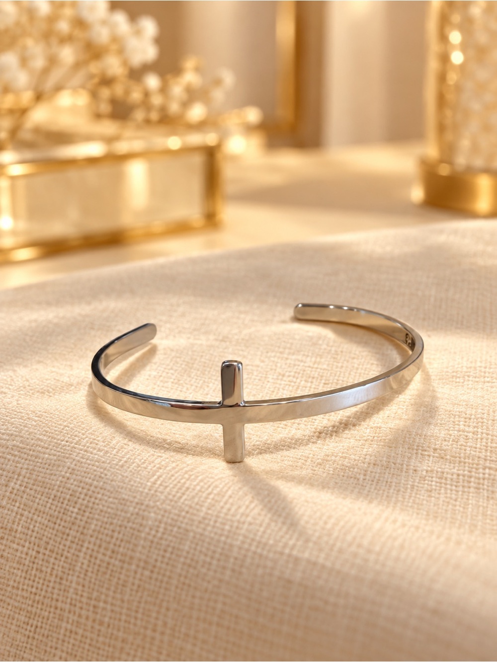 Silver cross bracelet